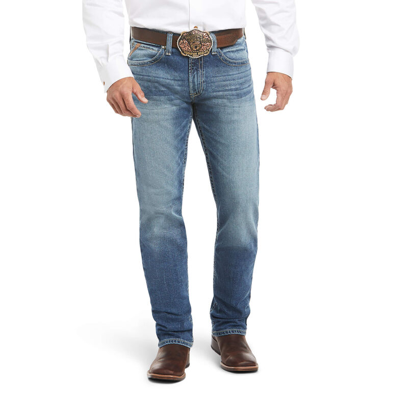Ariat Jeans Herren - M4 Low Rise Stretch Shoreway Stackable Straight Leg Blau ( TRZQH-1209 )